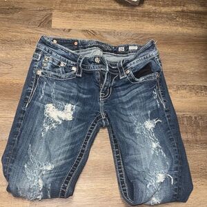 Miss Me Distressed Dark Blue Boyfriend Jeans